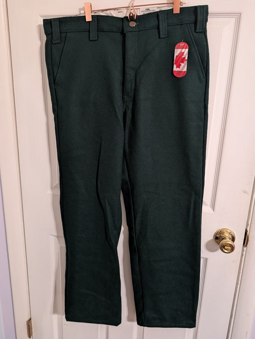 New Big Bill Mens Pants Wool Blend Green Cargo Work Utility Size 36x31 NWT
